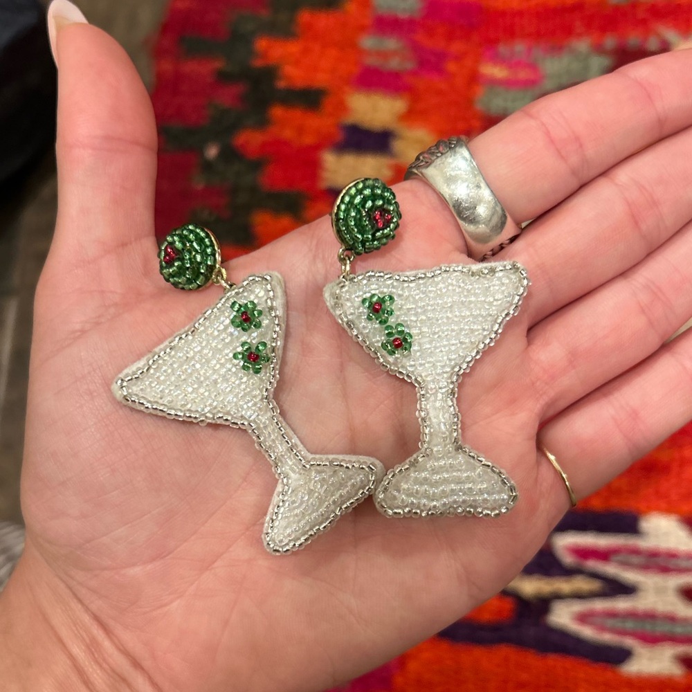 Beaded Martini Earrings